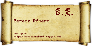 Berecz Róbert névjegykártya
