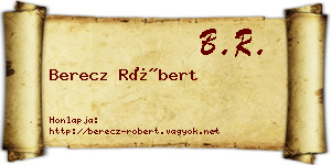 Berecz Róbert névjegykártya