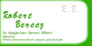 robert berecz business card