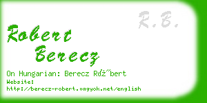 robert berecz business card